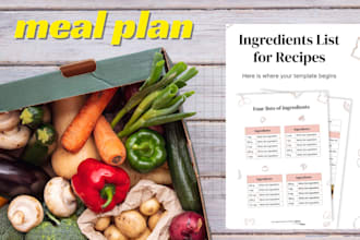 make custom meal plans, recipes and shopping list for weight loss, special diets