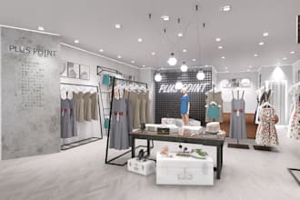 design and render retail store, restaurant, shops interior