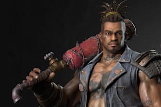 3d aaa apocalyptic character for game,ue5 control rig physics,3d game asset,mesh