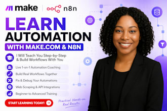 be your 1 on 1 tutor for make com made com and n8n workflow automation