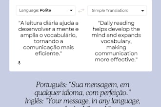 eu vou fazer textos, traducao e revisao