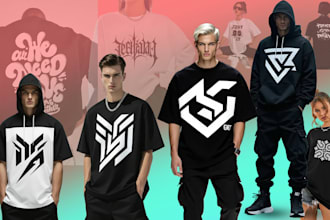 design custom typography logo for t shirt and clothing brand