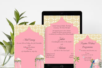 create luxury international wedding invitation cards