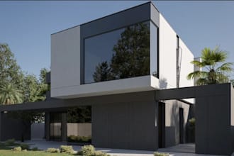 renovate 3d floor plan, luxury exterior,garden backyard model,layout house model