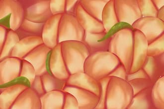 create  peach illustrations and casual game assets