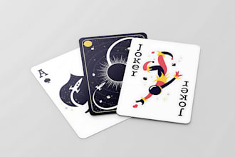 design custom themed playing card game poker card box mockup design