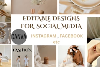 create editable canva templates for social media post