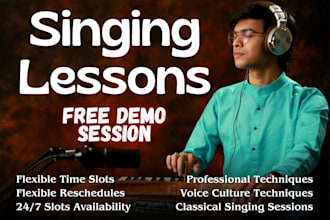 provide singing lessons, vocal lessons, voice lessons