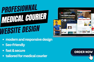 design a professional medical courier and healthcare website