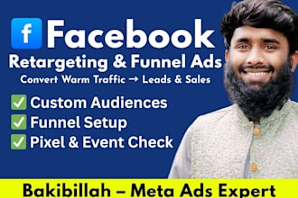 run facebook retargeting ads and funnel campaigns for ecommerce