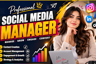 be your professional monthly social media manager social media marketing