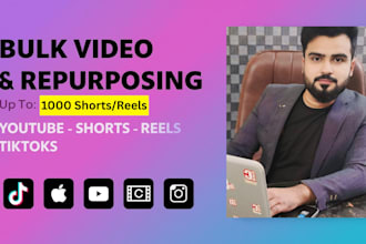 edit and repurpose bulk videos for youtube, tiktok, instagram, and facebook