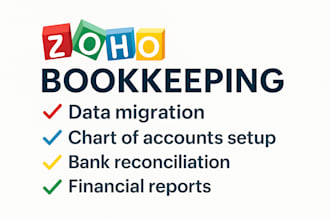 zoho books accounting  setup, migration  monthly bookkeeping  CPA pro