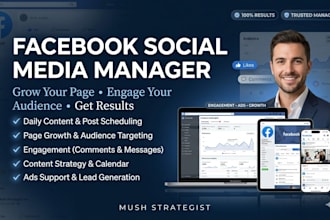 be your social media manager and content creator for your facebook brand growth