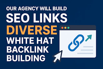 we will build high quality SEO backlinks with diverse white hat link building