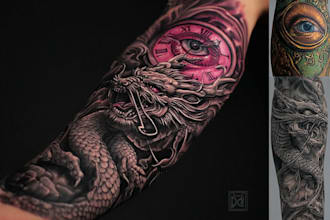 create tattoo design, custom tattoo design, tattoo sleeve