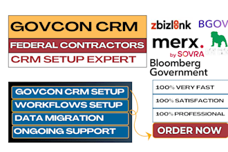 setup govcon CRM govclose technomile highergov c2p oneteam zbizlink bgov merx