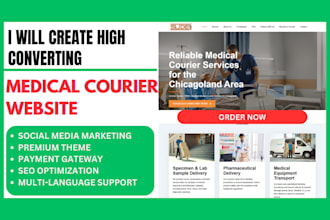 create medical courier website courier homecare healthcare daycare website