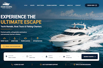 design wix yacht boat rental website boat tour fishing charter marina website