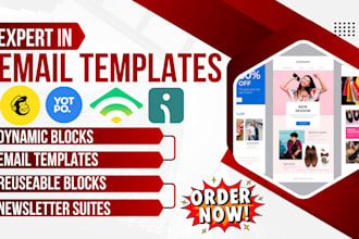 design HTML email newsletter templates for mailchimp klaviyo omnisend yotpo