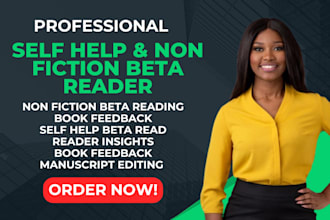 beta read your self help or non fiction book and give manuscript critique