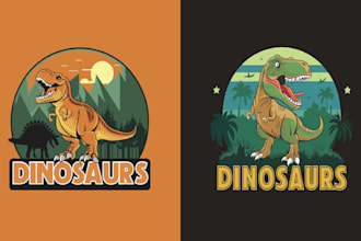 do high quality dinosaur logo and vector t shirt design