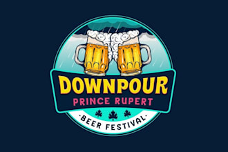 design downpour prince beer festival logo