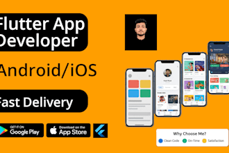 develop mobile app in flutter android and ios