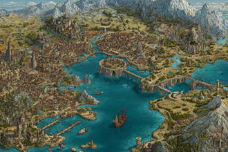 make a fantasy map illustrations for your project