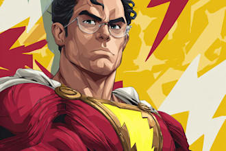 design your original superhero cartoon character and comic logo