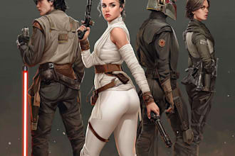 star wars character illustrations bring your to life