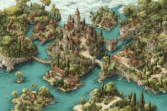 create fantasy map illustration