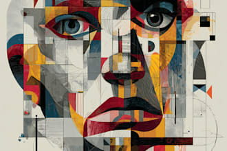 make a abstract geometric digital art