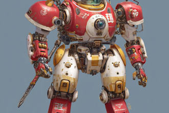 draw mecha robot armor character concept