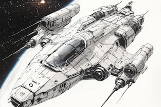 draw sci fi spaceship design