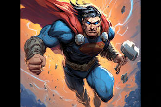create custom superhero character in action
