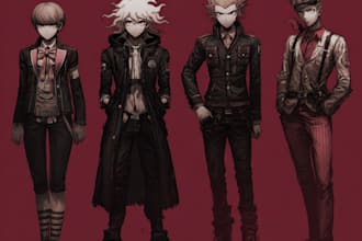 create an danganronpa inspired character in anime style
