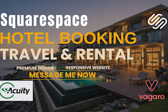 build squarespace hotel, lodging website and booking website