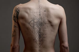 create a geometric tattoo design