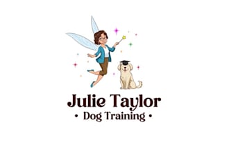 design dog trainer tinker bell fairy logo