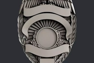 create basse relief design,3d sculpting,cnc ready model,stl,gcode,madalion,badge