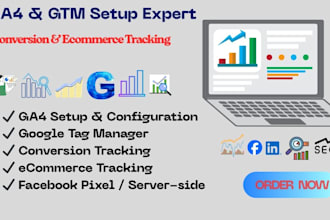 setup and fix ga4,GTM, conversion and ecommerce tracking