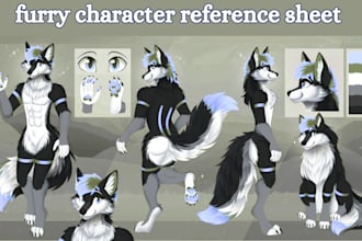 draw custom furry art fursona furry character design anthro oc furry ref sheet
