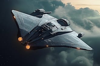 design spaceship, sci fi illustration and sci fi art