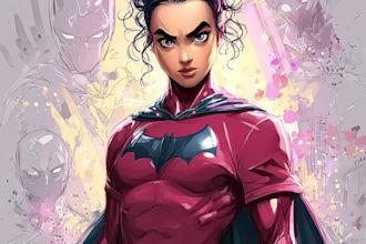 draw cartoon, anime, super hero portrait or concept art