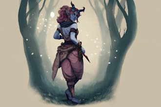 draw dnd character art design illustration,game art