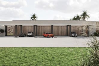 remodel 3d modern villa exterior, terrace house, front elevation,facade,car park