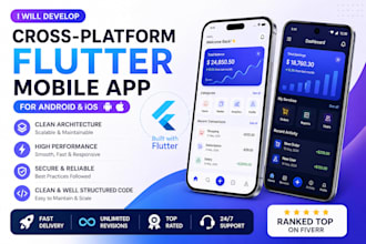develop a crossplatform flutter mobile app for android and ios with clean arch