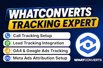 set up whatconverts call, lead tracking for google ads, meta ads, ga4