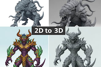 convert 2d to 3d model, image to custom 3d model, fix stl file 3d printing